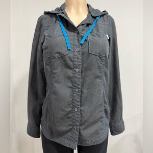 Columbia Omni-Wick ADVANCED EVAPORATION Hooded Long Sleeve Gray/Blue Size Small